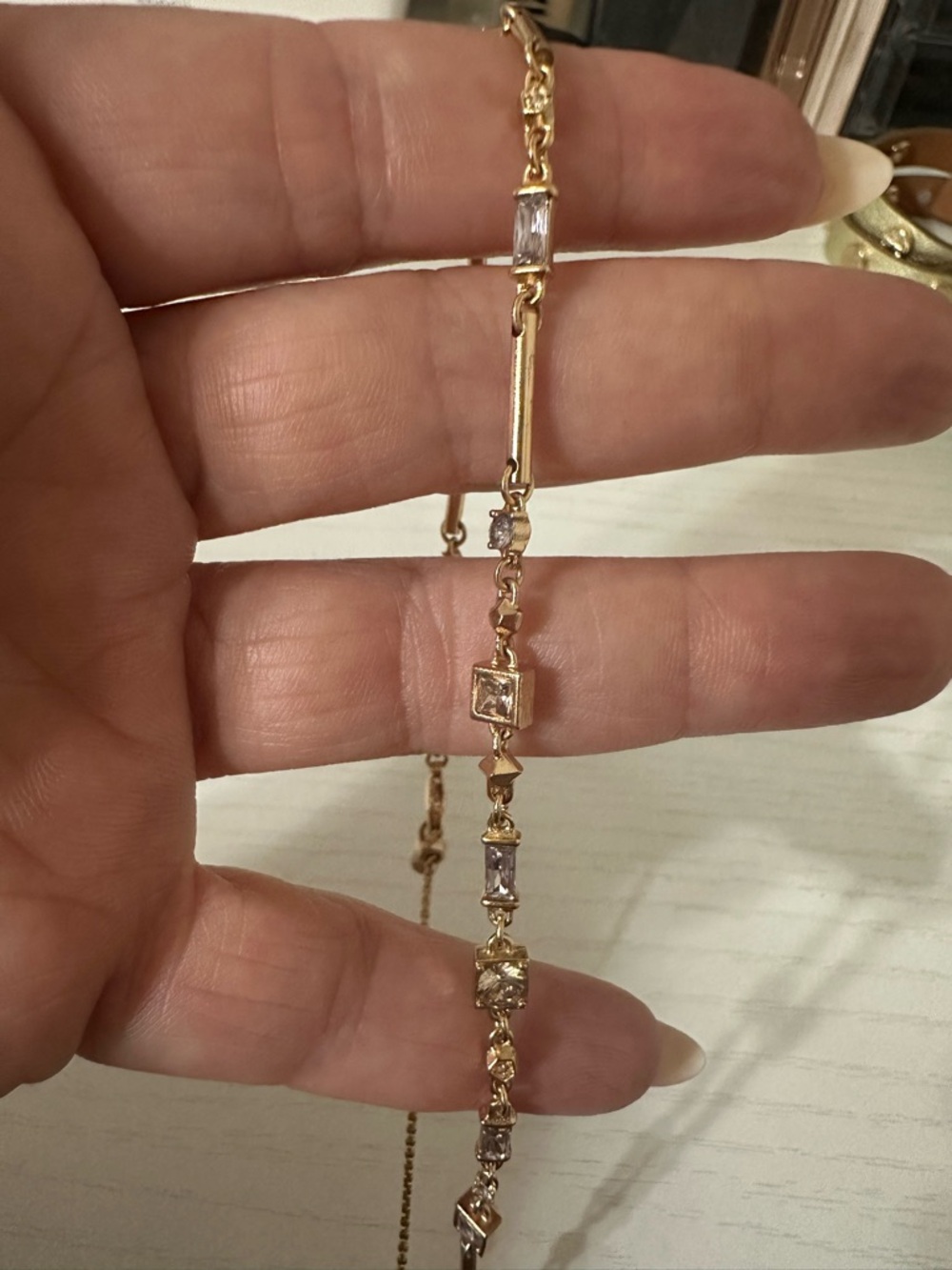 Kendra Scott Gold-Tone Necklace with Clear Crystals